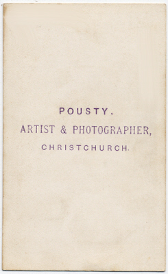 William Pousty carte de visite photograph 10 (verso)