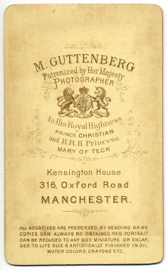 Marcus Guttenberg carte de visite photograph 26.1 (verso)